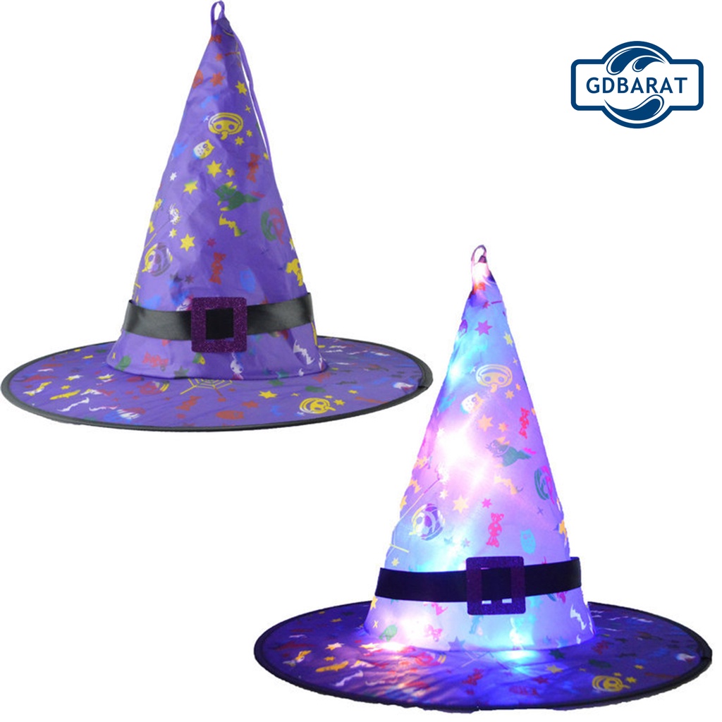 Nón Phù Thủy Vải Có Đèn Led Phát Sáng Thân Thiện Với Môi Trường