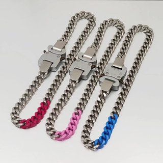QTTV Alyx Necklace Hiphop Stitching Alloy Titanium Steel Metal Material Color Collision Design Necklace2021