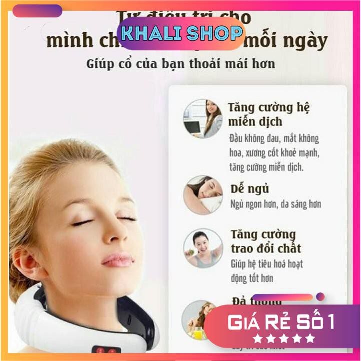 [CHÍNH HÃNG]  Máy Massage Vai Cổ Gáy Trị Liệu Cao Cấp - Máy Mát Xa Châm Cứu Xung Điện Từ Bấm Huyệt 3D Cho Mọi Lứa Tuổi