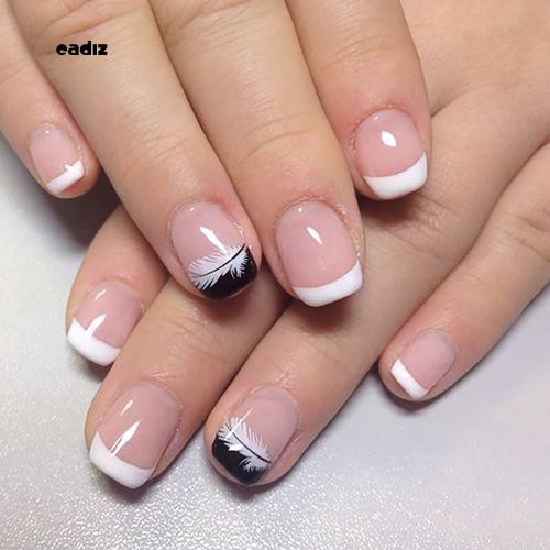 [Hàng mới về] Bộ 2 tờ miếng dán trang trí móng tay nghệ thuật chuyển nước họa tiết lông vũ thời trang