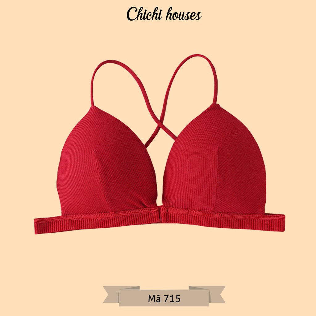 Áo Bra Nữ 2 Dây, Áo Bra Cotton Cài Trước, Áo lót cotton 2 dây mã - 715 | BigBuy360 - bigbuy360.vn