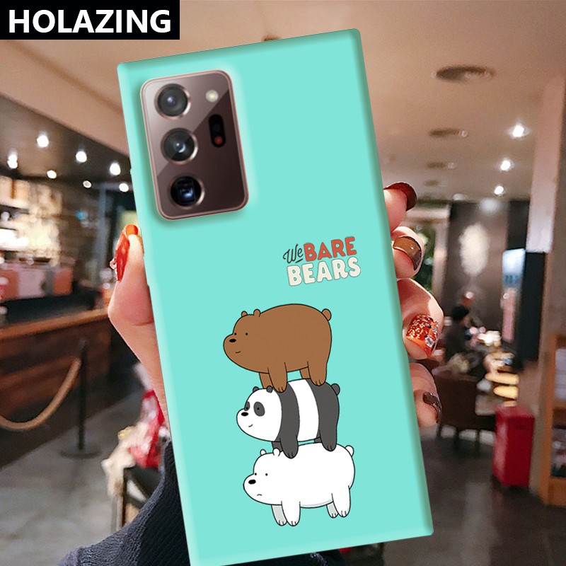 Samsung Galaxy S21 Ultra S8 Plus S10E S10 5G Note 20 10 Plus 9 8 Candy Color Phone Cases vỏ điện thoại Cute We Bare Bears Soft Silicone Cover