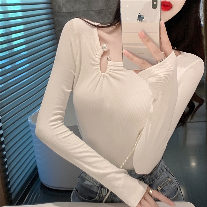 SUXI Áo tay dài thời trang mùa thu phong cách Hàn Quốc trẻ trung cho nữ