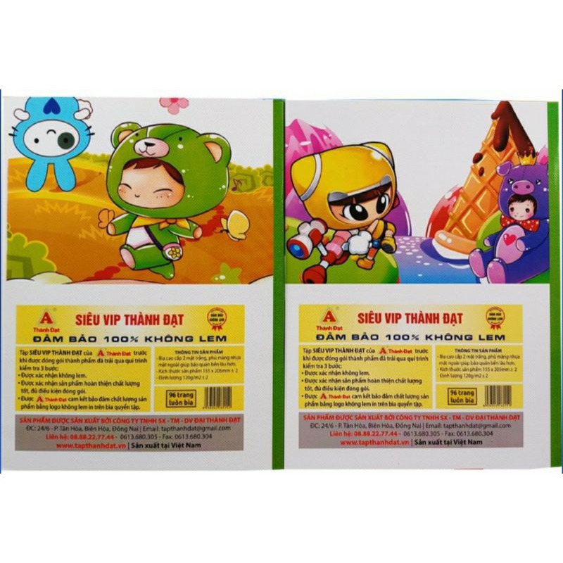 Tập học sinh Thành Đạt 96 trang Siêu Vip định lượng 120gsm