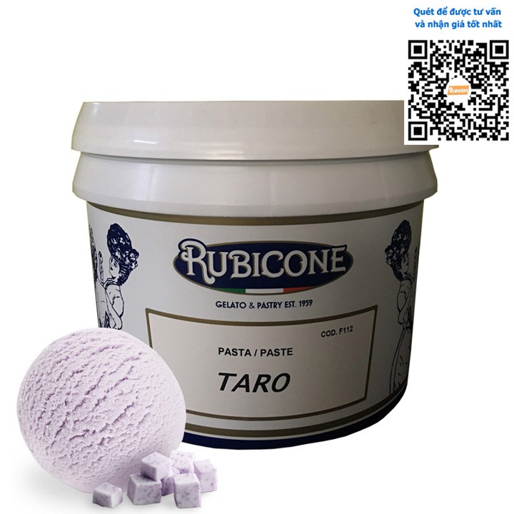 Rubicone Taro - Siro, mứt làm kem, bánh vị Khoai Môn của Ý - Hộp 3kg