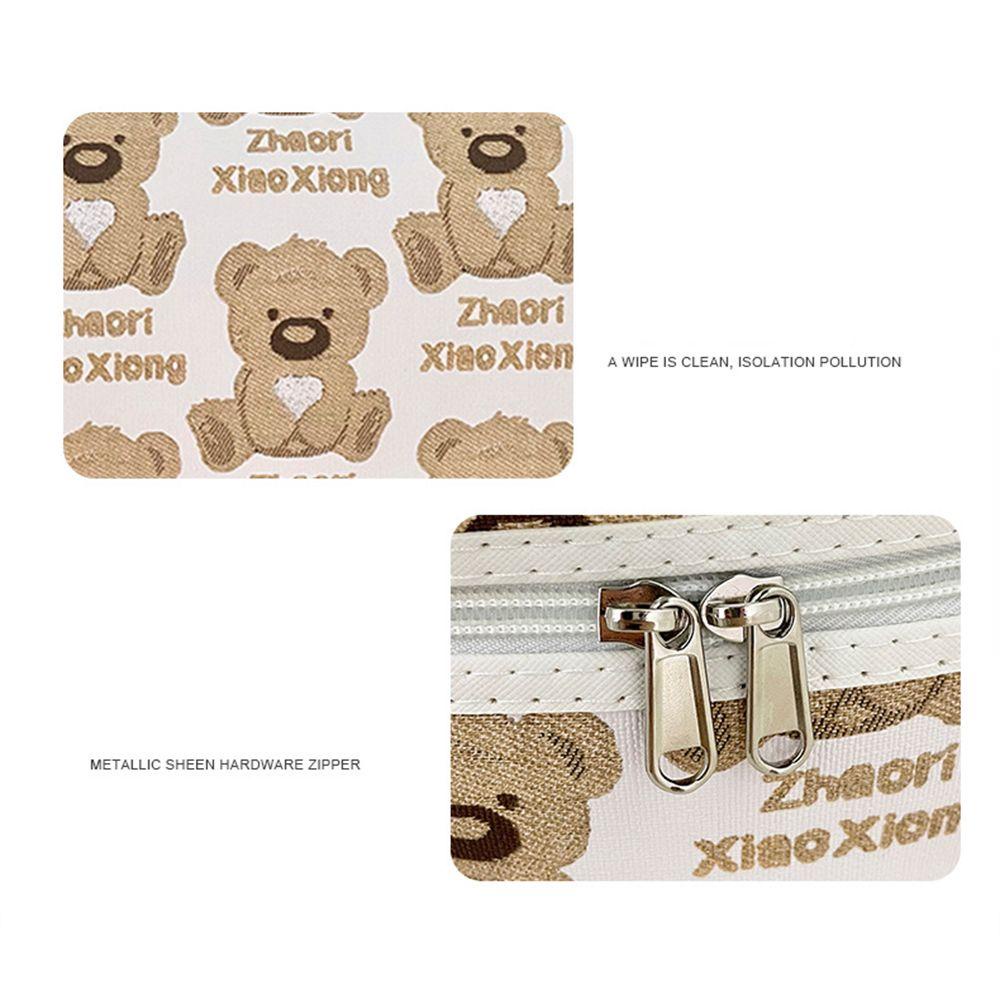 OCEANMAP Túi Đựng Mỹ Phẩm Chống Thấm Nước Có Khóa Kéo Hình Gấu Dễ Thương