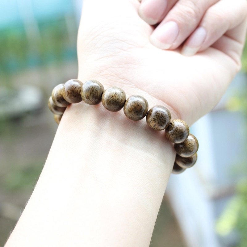 Vòng tay phong thủy nam nữ gỗ trầm hương size 8mn 10mn mùi thơm tự nhiên 100% trầm tốc - No box