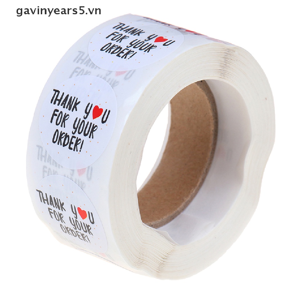 500 nhãn dán chữ Cảm ơn bạn đã đặt hàng phối trái tim