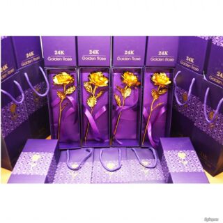 Hoa Hồng Mạ Vàng 24k ( Box Đẹp )