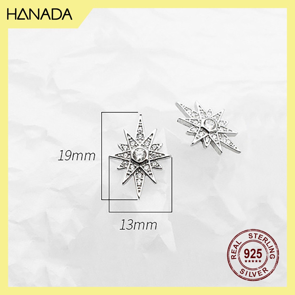 Bông Tai Bạc 925 Hanada Tia Sáng 0358 B17
