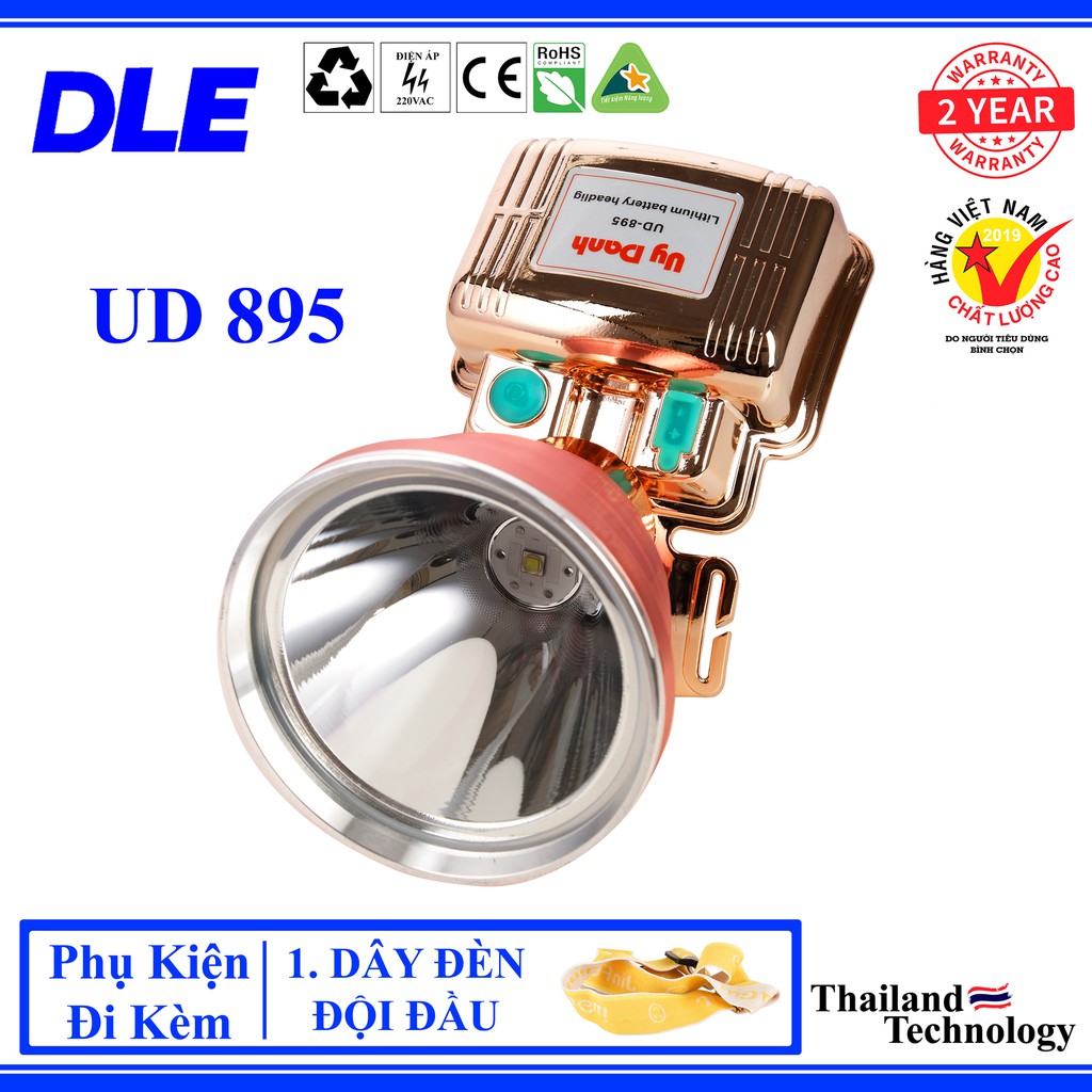 [HÀNG THÁI] ĐÈN PIN ĐỘI ĐẦU UD - 895 - 4 CỤC PIN - LẶN BIỂN 10M - NHẬP KHẨU THÁI LAN - ÁNH SÁNG TRẮNG