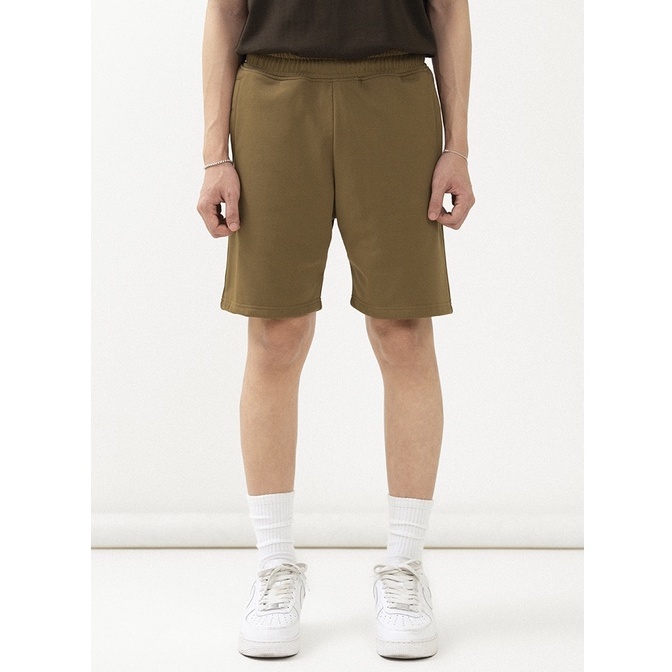 OWL BRAND ® JOGGER LOGO SHORT - Quần short nỉ thun màu nâu