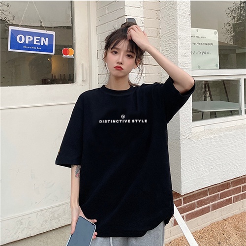Áo thun 3158 cotton khô nữ form rộng chất dày quảng châu Distin ctive style NH4