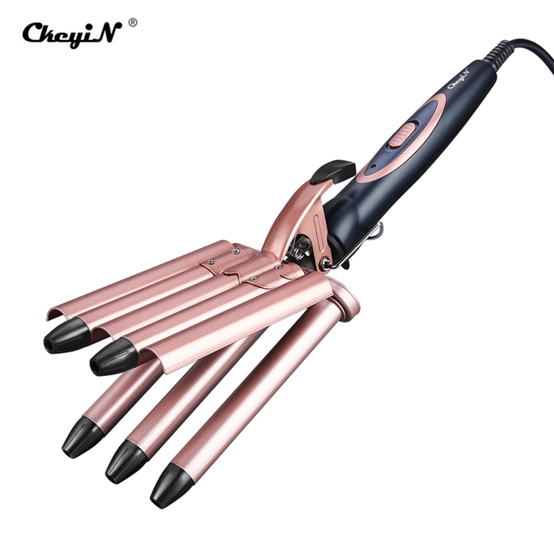 Máy Uốn Tóc CkeyiN HS011 Thiết Kế Gồm 5 Thanh Bằng Chất Liệu Gốm Titan Nano Kiểu Dáng Tiện Dụng