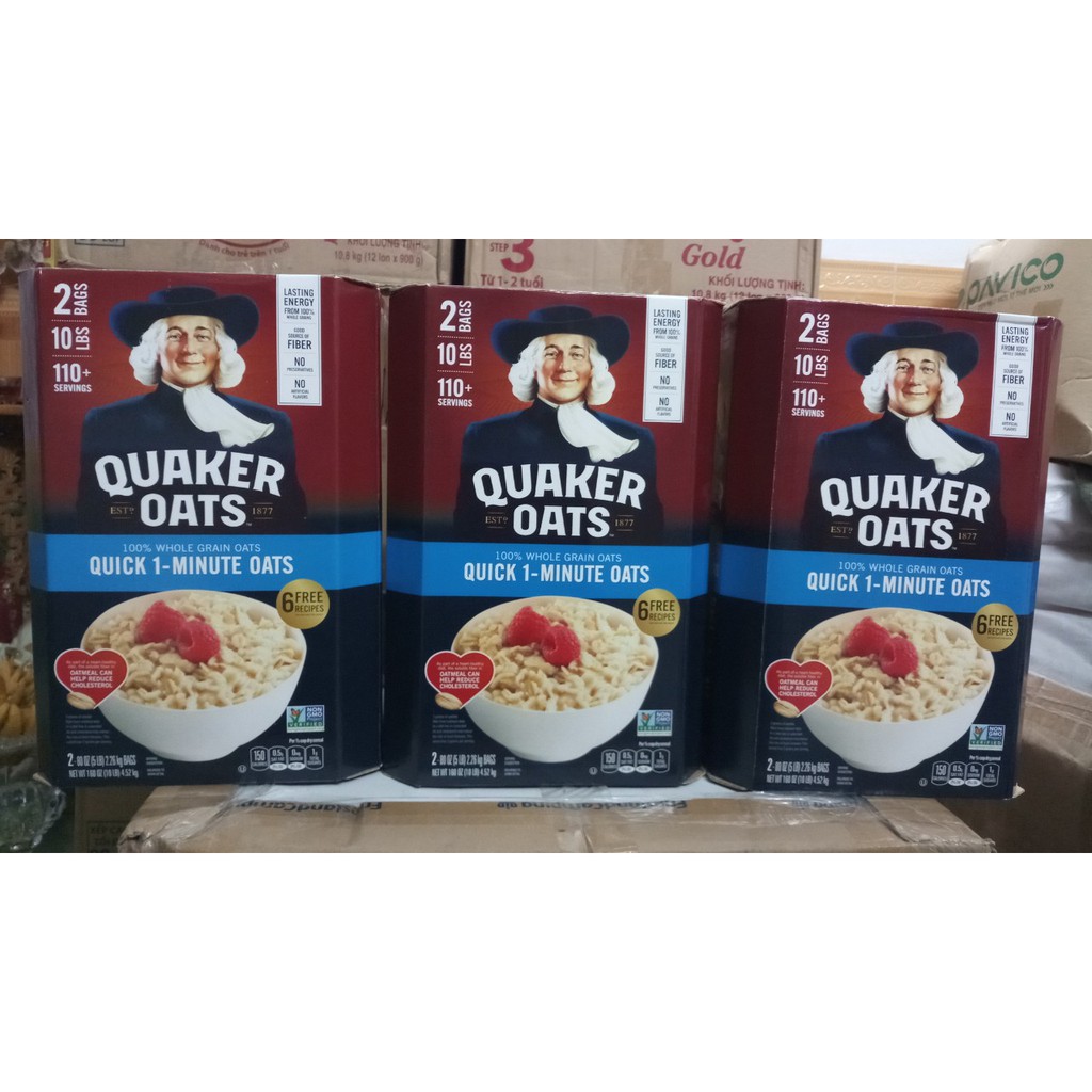 Yến Mạch Quaker Oats Cán Mỏng/Cán Vỡ 4.5kg date luôn mới