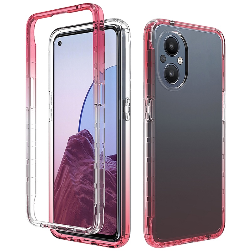 Ốp Điện Thoại Trong Suốt Màu Gradient 2 Trong 1 Cho OPPO Reno7 Z 5G