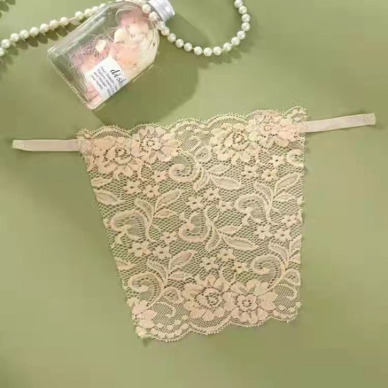 Tấm yếm che áo ngực lót ren có quai cài cúc trắng đen