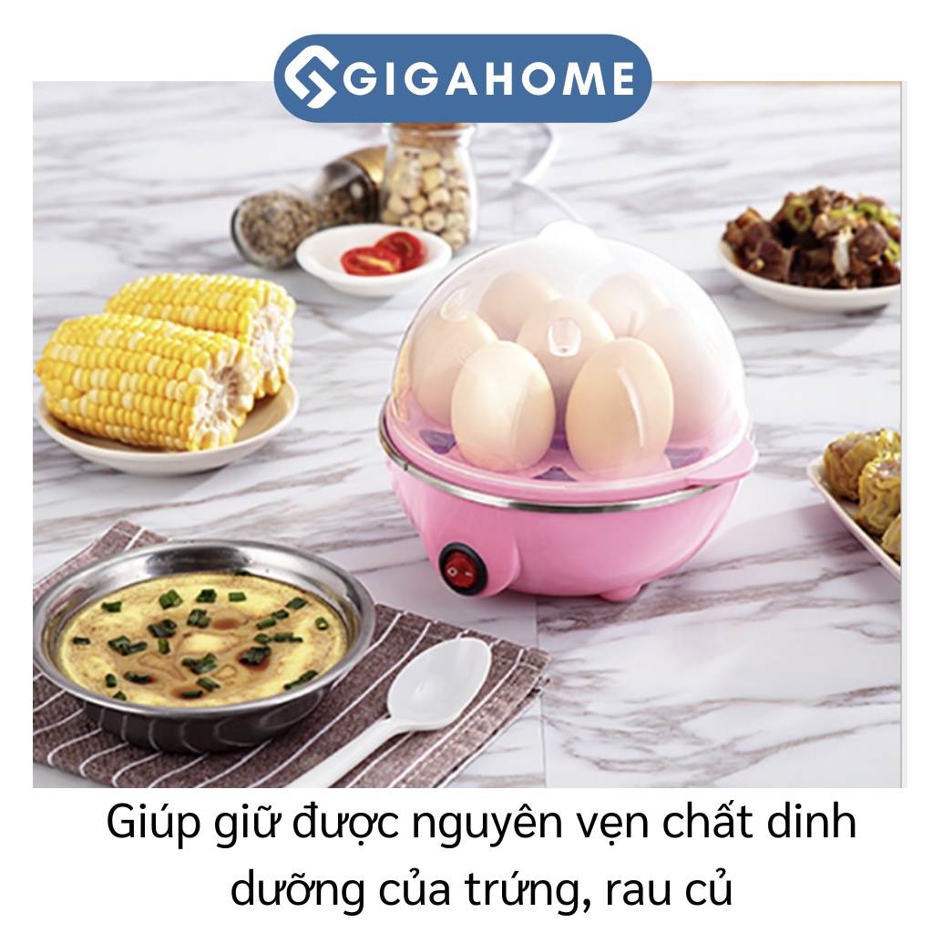 Nồi Hấp Trứng, Bánh Bao 2 Tầng Mini Đa Chức Năng GIGAHOME Tiện Lợi 6034