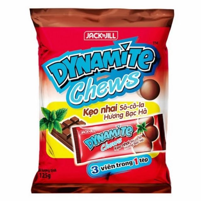 Kẹo Socola Bạc Hà The Mát Dynamite Chews gói 120g