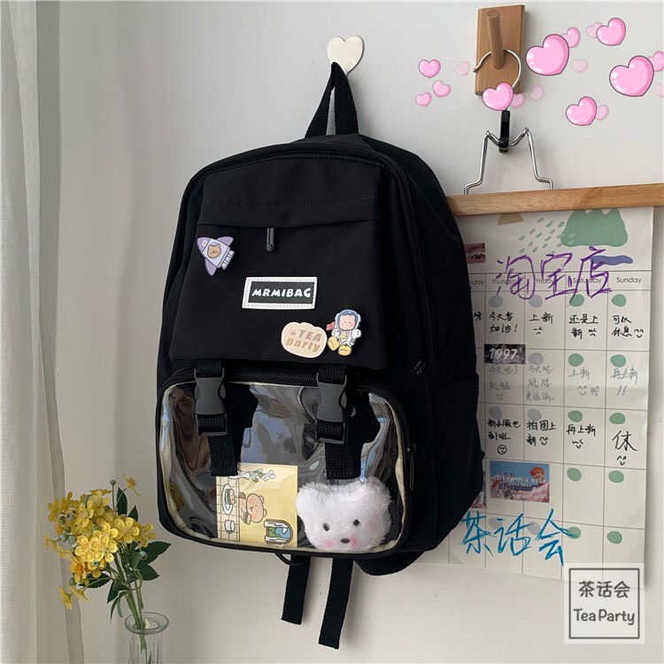 Balo Đi Học Nam Nữ MrMiBag Phối Túi Trong Hot Hit