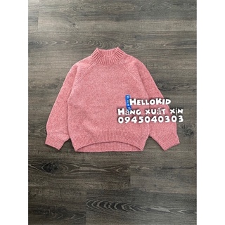 Áo len cổ 3 phân Raglan bé gái