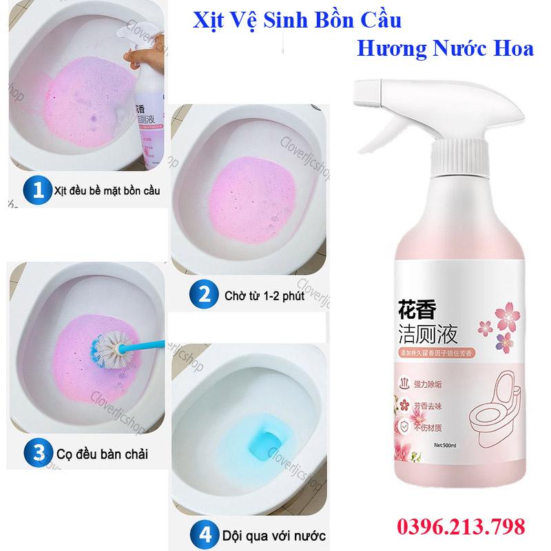 Xịt Vệ Sinh Bồn Cầu Hương Nước Hoa, Khử Khuẩn, Không Độc Hại