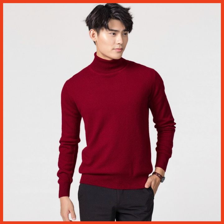 Áo Len Nam Dài Tay Cao Cấp Trơn Cổ Lọ Phong Cách Hàn Quốc Chất Len Mềm Mịn Ôm Body Áo Ấm Len Nam Đẹp