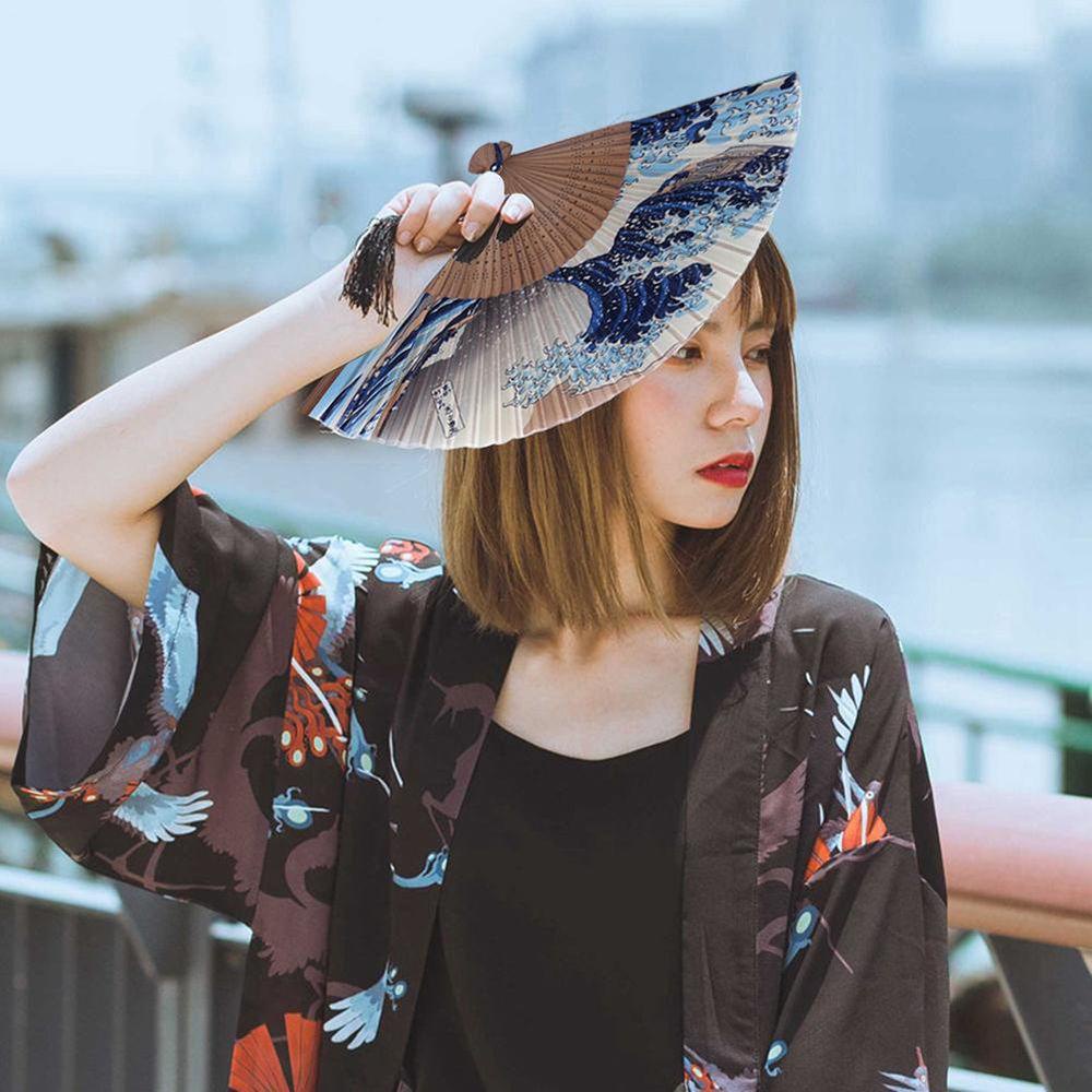 Quạt Xếp Cầm Tay Phong Cách Nhật Bản Trang Trí Nhà Cửa
