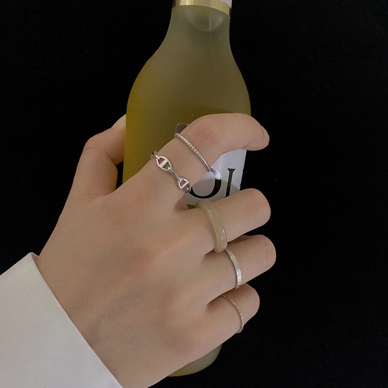 Nhẫn Kim Loại Thiết Kế Mới Cao Cấp Thời Trang Theo Phong Cách Âu Mỹ