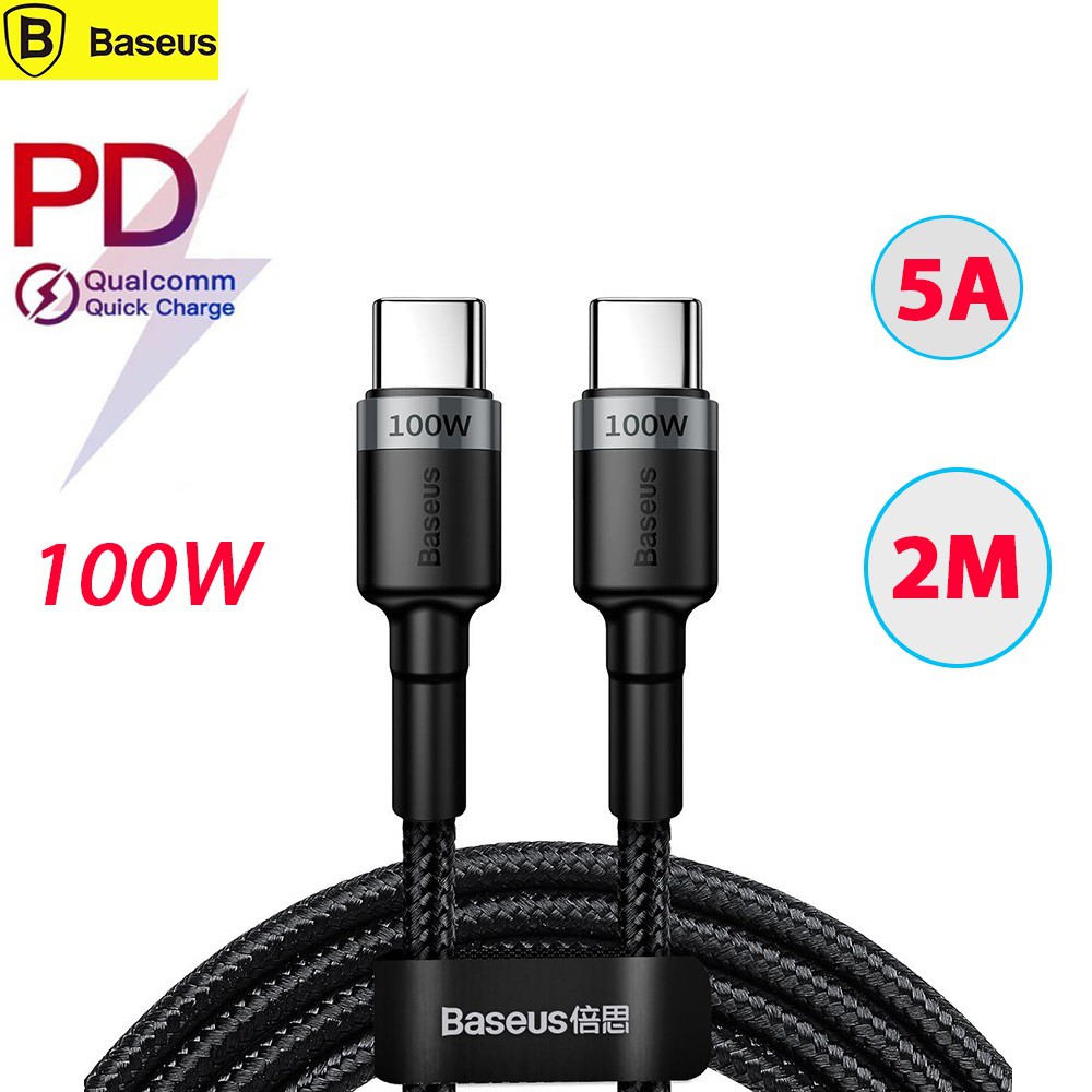 Cáp sạc 2 đầu TypeC Baseus Cafule PD2.0 100W Flash Charging (1m /2m) _Màu ngẫu nhiên