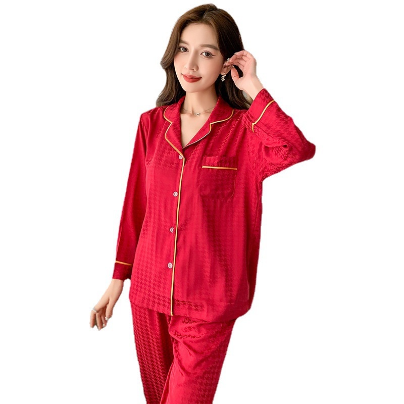 Bộ Đồ Ngủ Vải Voan Satin Mềm Mại Thoáng Khí In Họa Tiết Chim Dễ Thương Thời Trang Mùa Xuân Cho Nữ