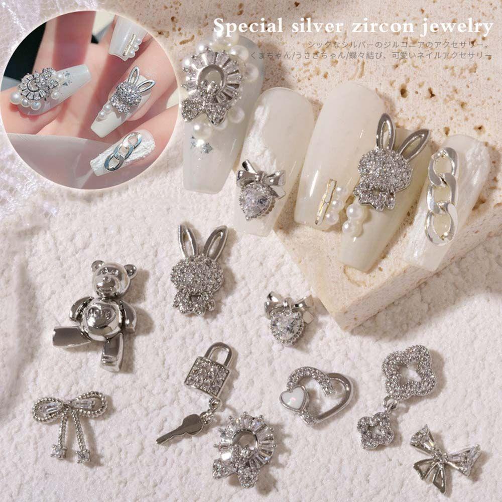Nghệ thuật móng tay CABEZA.Bộ Phụ Kiện Trang Trí Móng Tay Nghệ Thuật DIY Hình Nơ / Chìa