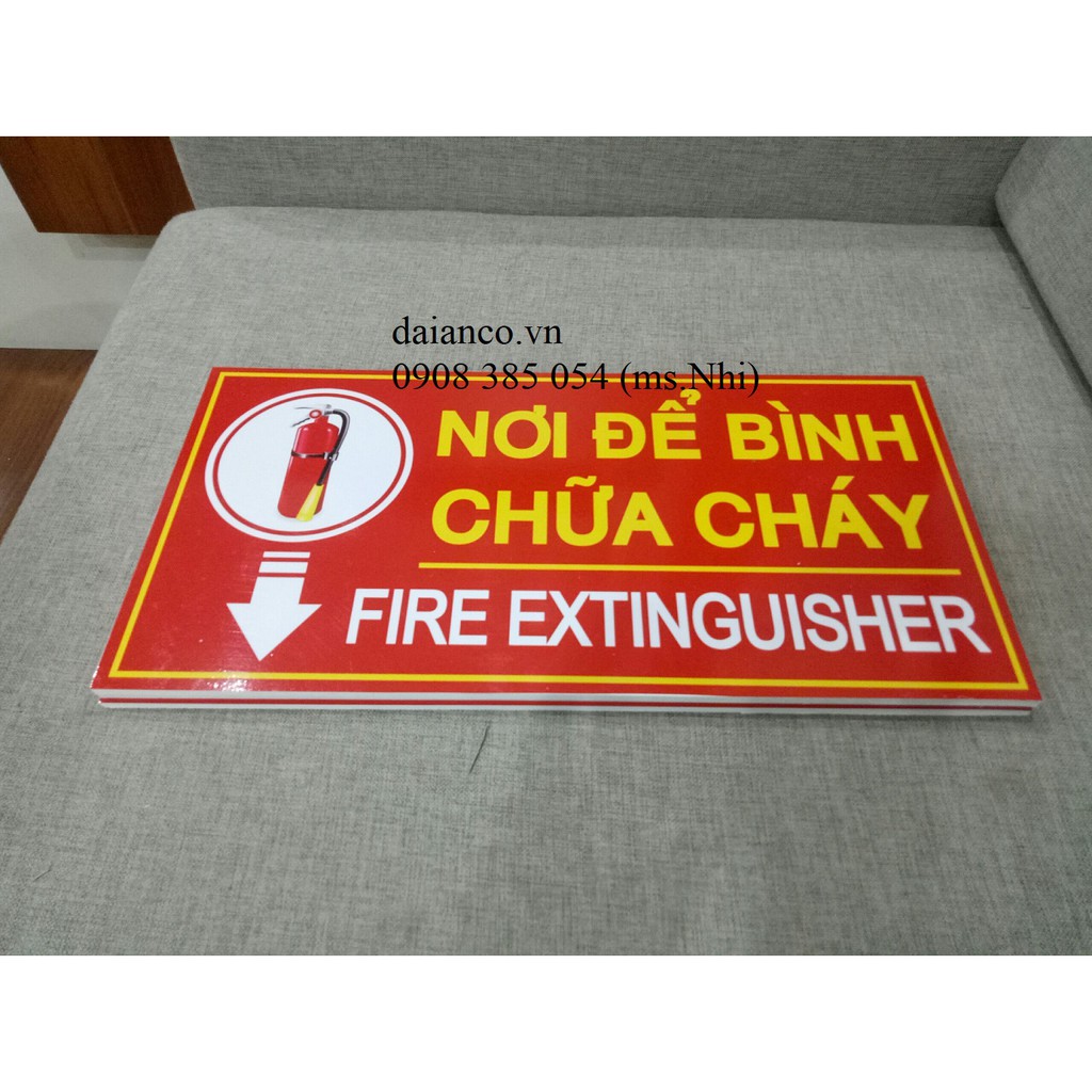 Biển báo hướng dẫn nơi để bình chữa cháy- Hàng sẵn, hình thật