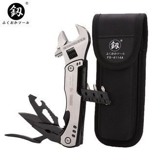 Mỏ lết kiêm Multitools kìm dao mở bia tô vít đa năng FukuokaTools FO-4114A