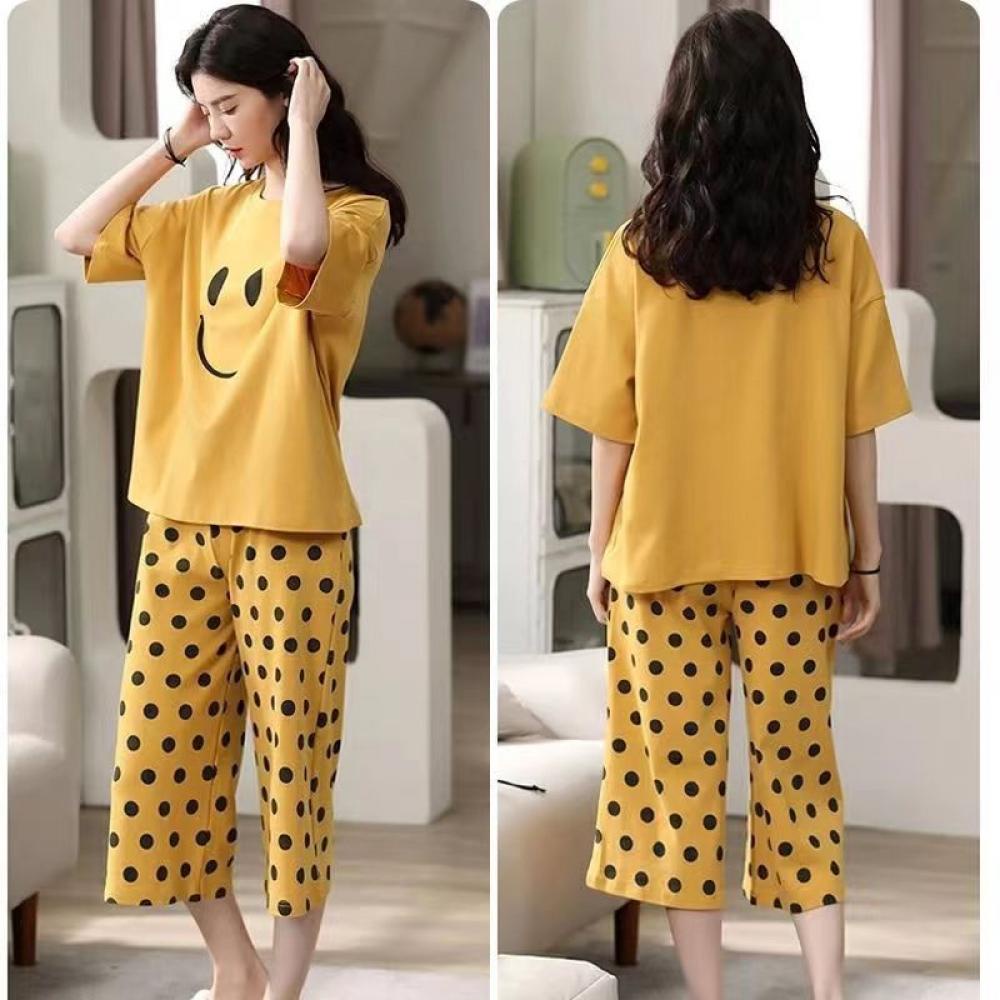 Bộ Đồ Ngủ Hai Mảnh Họa Tiết Hoạt Hình Nhiều Màu Sắc Dành Cho Nữ Size m-5xl