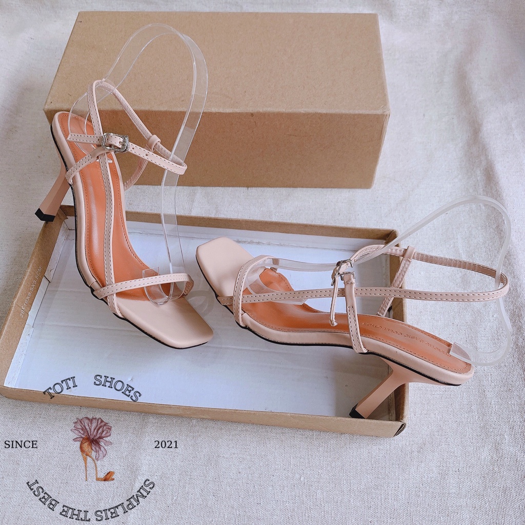 SANDAL CAO GÓT TOTIIE SHOES THỜI TRANG - GIÀY CAO GÓT DÂY MẢNH 5 PHÂN QUAI CÀI G2107020