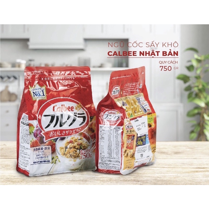 Gói ngũ cốc ăn kiêng Calbee Nhật Bản mẫu mới 750gr