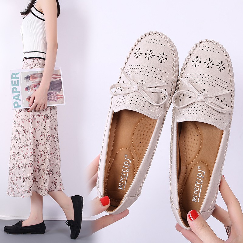 HÀNG CÓ SẴN (Size 40➡️42)_ Giày Lười Phối Nơ Siêu Mềm BIG SIZE | BigBuy360 - bigbuy360.vn