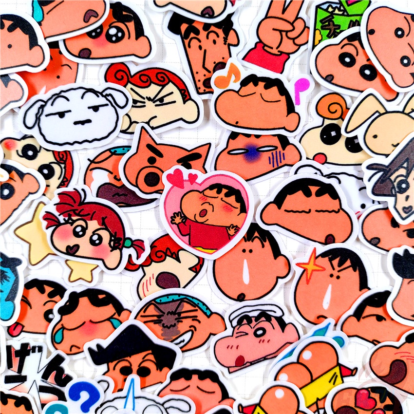 ★★★ Sticker Dán Trang Trí Nhật Ký Hình Cậu Bé Bút Chì Shin-chan Q-6 ★★★ Bộ 50 Miếng Dán Trang Trí Album Thời Trang DIY Kích Thước 2~3cm