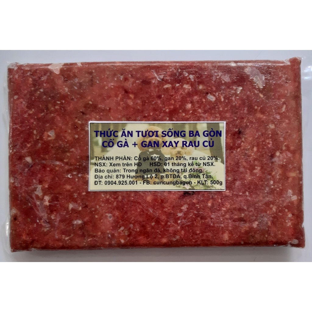 Cổ Gà + Gan Xay Rau Củ (1,5kg)