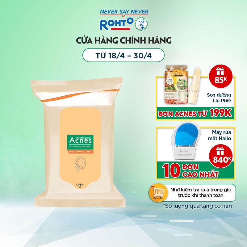 Khăn tẩy trang Acnes Make Up Remover Sheet (20 miếng)