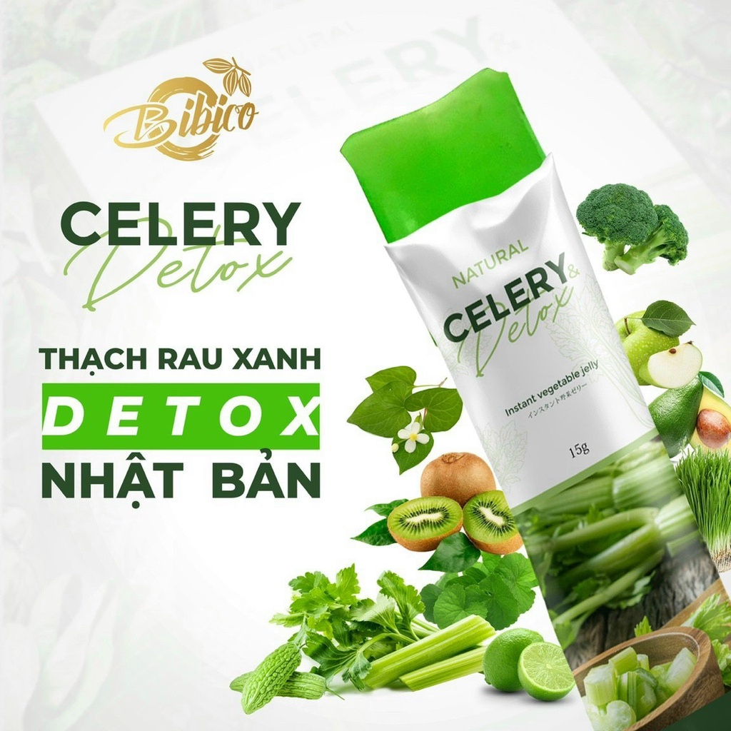 Thạch cần tây Celery Detox 20 gói Nhật Bản Mit Beauty giúp giảm cân thanh nhiệt làm đẹp da