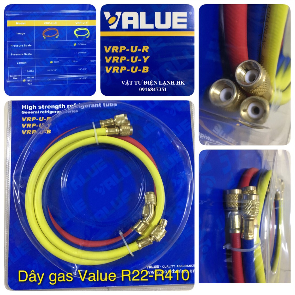 Bộ 3 dây nạp gas VALUE R22-R410 VRP-U