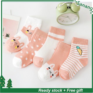 Set 5 đôi tất cotton cho bé 0-9 tuổi