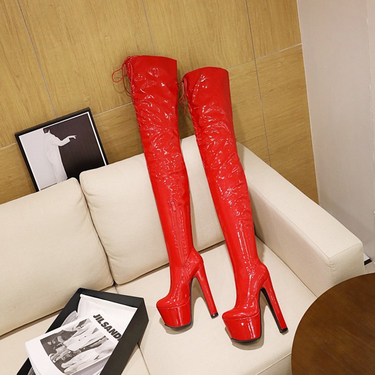 34-46 giày cao gót quá khổ phong cách âu mỹ over-the-knee boots pole dance boots đùi boots 2022 phong cách mới over-the-knee boots he