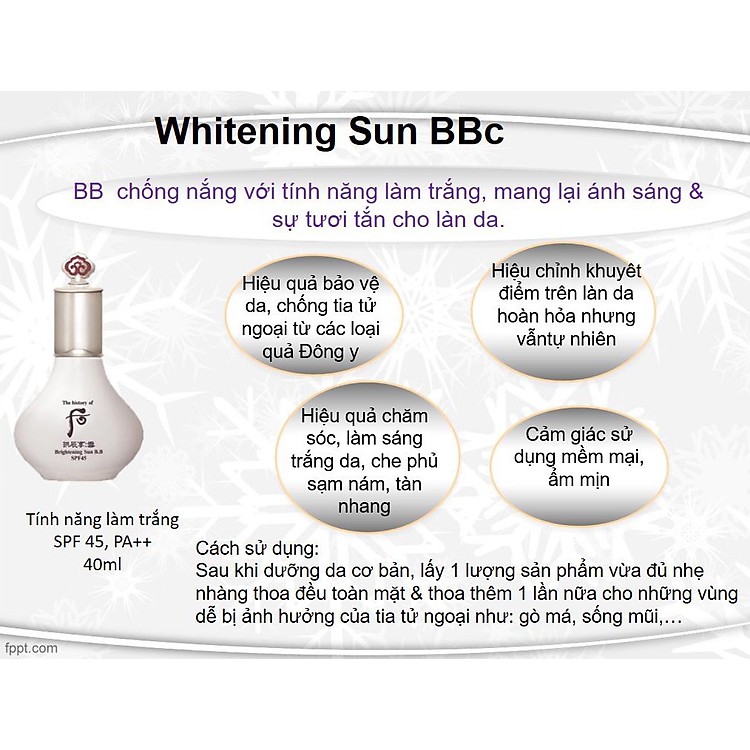 (HÀNG CHÍNH HÃNG CÓ TEM) Kem BB Hoàng Cung dưỡng sáng da và chống nắng - Radian White BB Sun SPF 45/PA+++