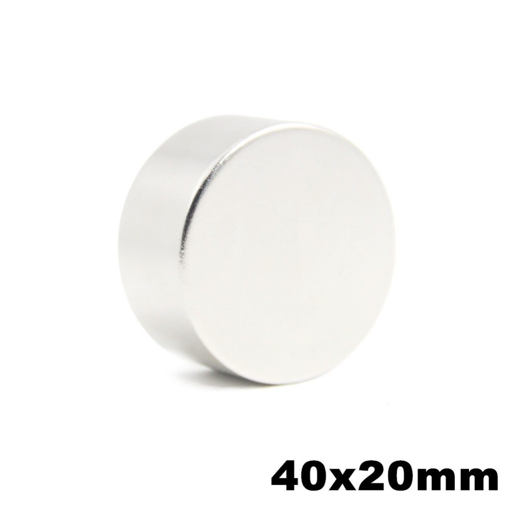 Nam châm công suất cao 1 mảnh 40x20 Mm. Neodymium 40x20mm Tròn phẳng 40mm x 20mm 40 * 20mm