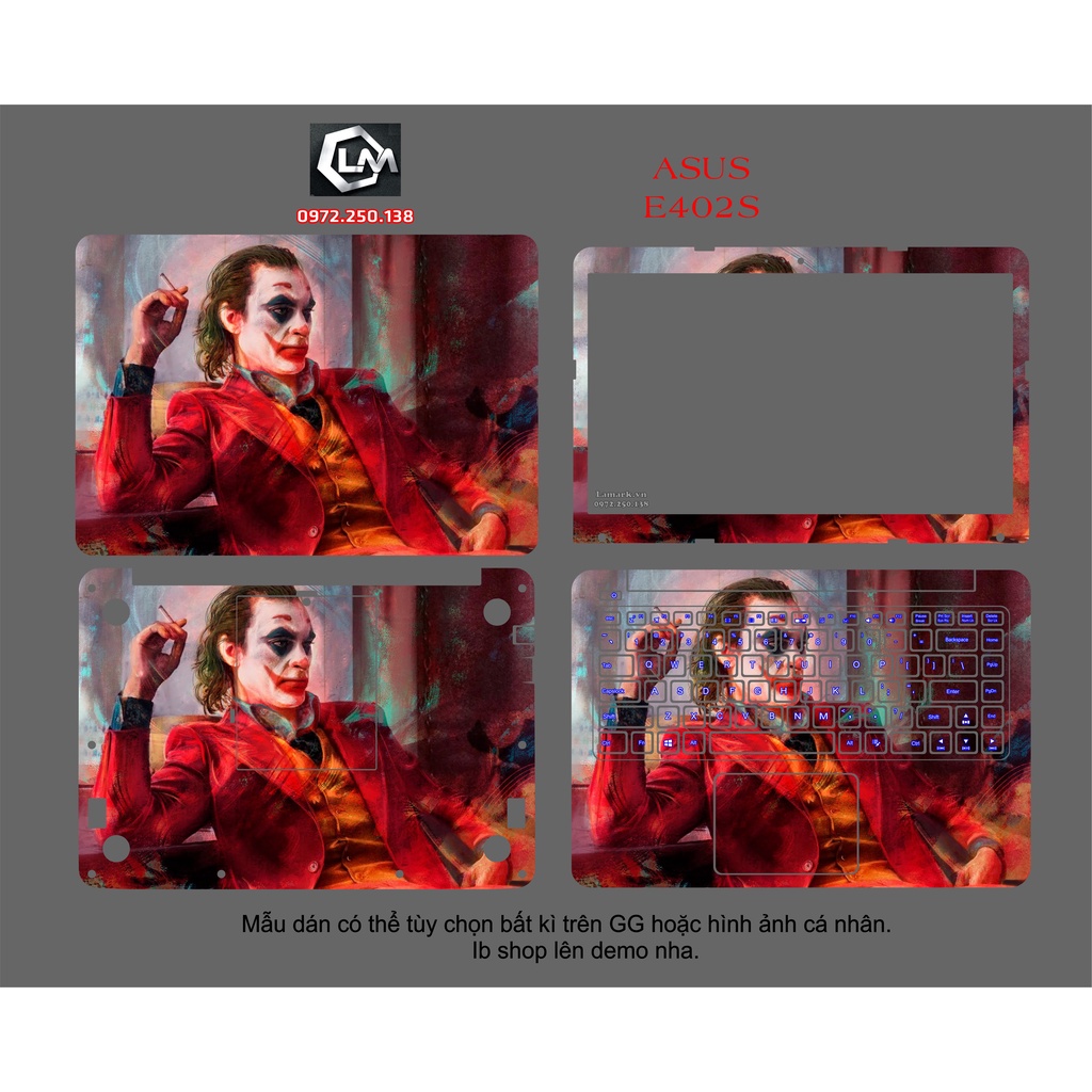 CỨC SỐC Skin DÁN CHO CÁC DÒNG  Asus ExpertBook  , TUF Gaming , Vivobook ,ZENBOOK , ROG theo yêu cầu