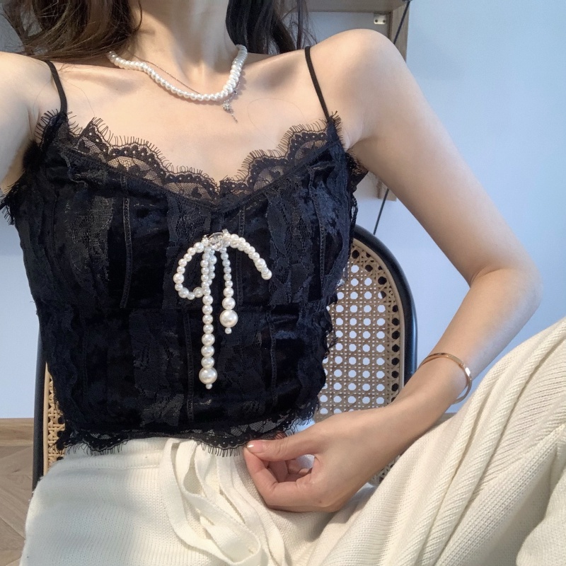 Áo Hai Dây Phối Ren Quyến Rũ Thời Trang Mùa Hè Dành Cho Nữ