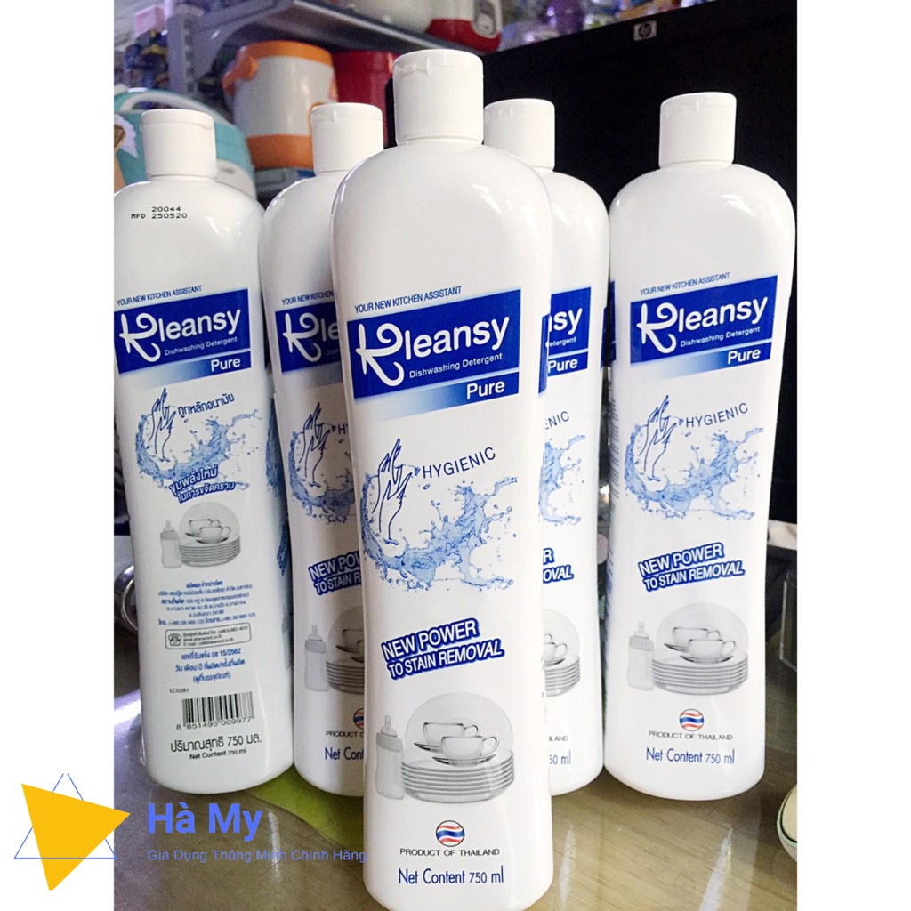 Nước Rửa Chén,Bát Thái Lan Kleansy 750Ml Chính Hãng Không Mùi, An Toàn Cho Da Tay,Có Thể Rửa Được Bình Sữa Trẻ Em